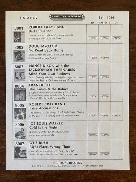 The Robert Cray Band - Bad Influence