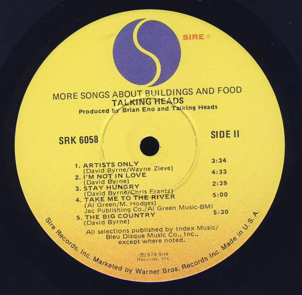 Talking Heads - More Songs About Buildings And Food