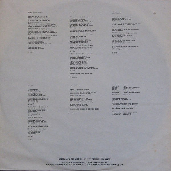 Martha And The Muffins - Trance And Dance