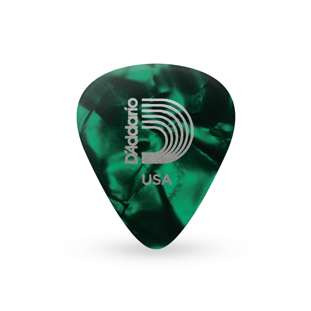 CLASSIC CELLULOID PICK, GREEN PEARL Light Gauge (.50mm), 10-Pack 1CGP2-10