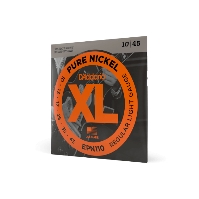 EPN110  10-45 Regular Light, XL Pure Nickel Electric Guitar Strings