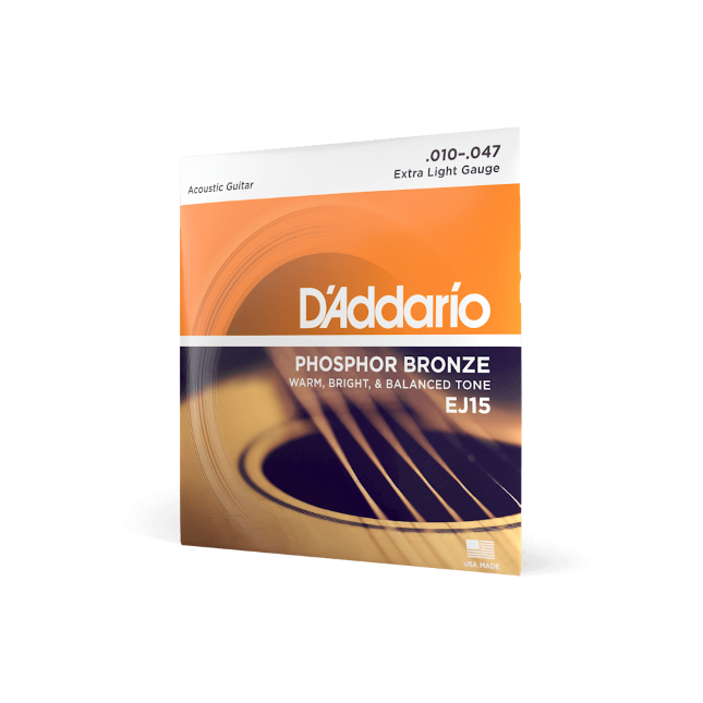 EJ15-3D  10-47 Extra Light, Phosphor Bronze Acoustic Guitar Strings 3-Pack